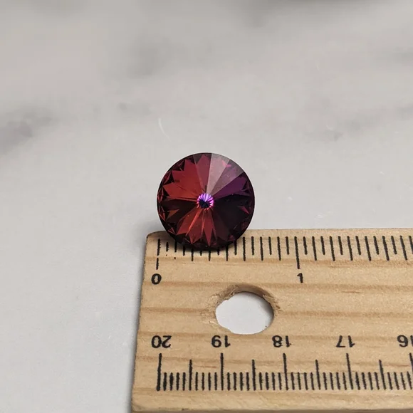 Vintage Nelly by Nordstrom watermelon Rivoli crystal post earrings - Picture 5 of 5